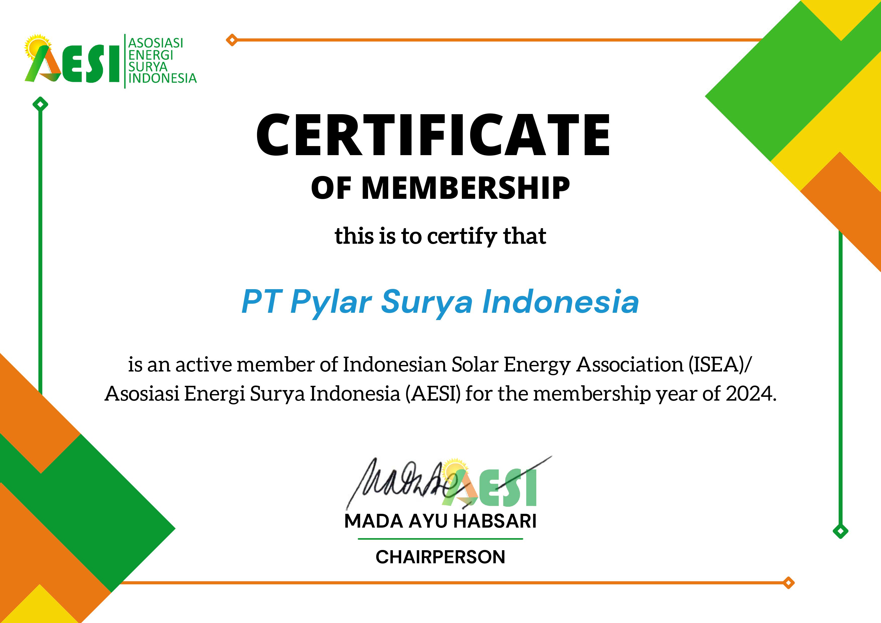 AESI Membership Certificate